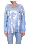 T-SHIRT PLANTS SUCH AS CLOVER EFFECT METALISE BLUE