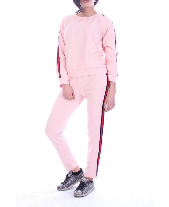 ENSEMBLE SWEAT + PANTALON 7048 ROSE