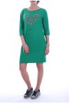 ROBE TUNIQUE CŒUR PERLES 7045 VERT