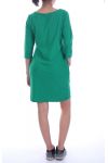 ROBE TUNIQUE CŒUR PERLES 7045 VERT