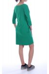 ROBE TUNIQUE CŒUR PERLES 7045 VERT