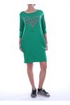 ROBE TUNIQUE CŒUR PERLES 7045 VERT