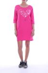 KLEID, TUNIKA, HERZEN, PERLEN 7045 FUSHIA