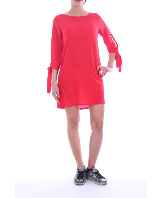 DRESS TUNUQUE SLEEVES BEADS 8001 RED