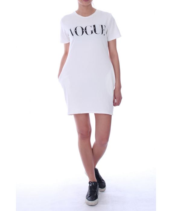 ROBE TUNIQUE VOGUE PERLES 9040 BLANC