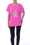 T-SHIRT STAR SEQUIN 9033 FUSHIA