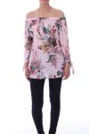 TUNIC PRINTED TROPICAL 5072 ROSE