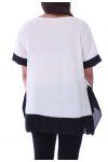 LARGE SIZE TOP TWO-TONE + COLLAR 9056 WHITE