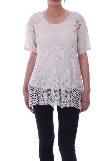 TUNIQUE AJOUREE 9074 BEIGE