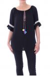 TUNIC HAS POM-POMS 9080 BLACK