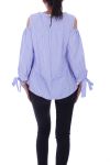 BLOUSE EPAULES OUVERTES 9081 BLEU