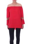 TUNIQUE BOHEMIENNE 9066 ROUGE