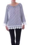 TUNIQUE RAYEE DENTELLE 9079 NOIR