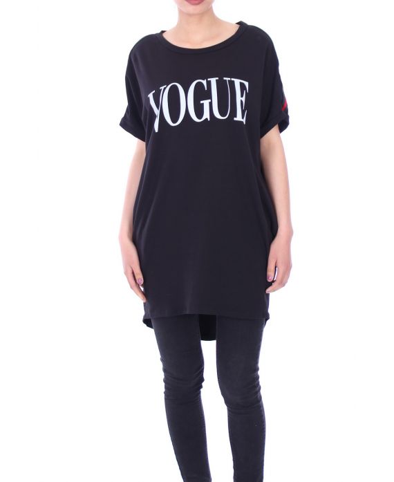 T-SHIRT LONG 2 POCHES VOGUE 9059 NOIR