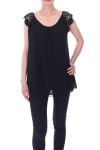 TOP MANCHES DENTELLE 9112 NOIR