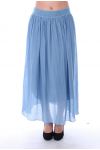 LONG SKIRT SILK 9142 BLUE