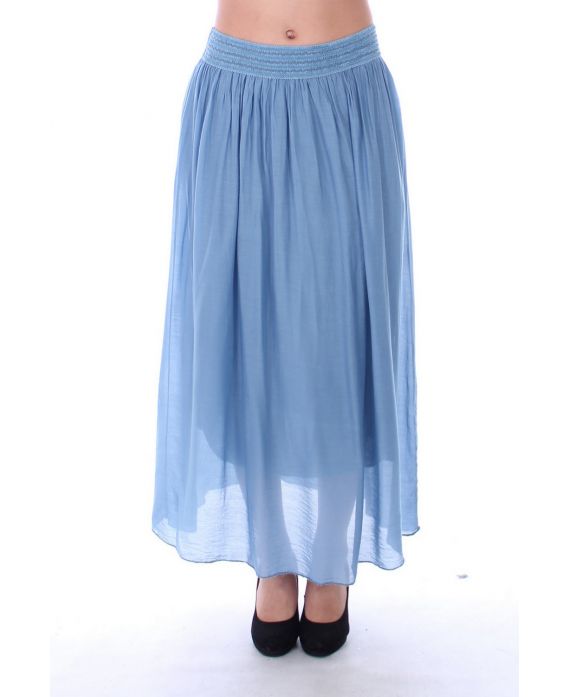 LONG SKIRT SILK 9142 BLUE