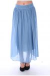 LONG SKIRT SILK 9142 BLUE