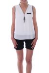 TOP ZIPPE 9172 BLANC