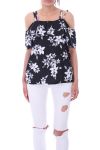 TOP IMPRIME FLORAL 9180 NOIR