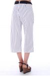 PANTALONI A RIGHE 9191 BIANCO