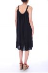 ROBE BRETELLES A FLEURS 0017 NOIR
