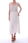 LANGES KLEID-OVERLAY 0020 BEIGE