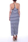 ROBE LONGUE RAYEE 0006 MARINE