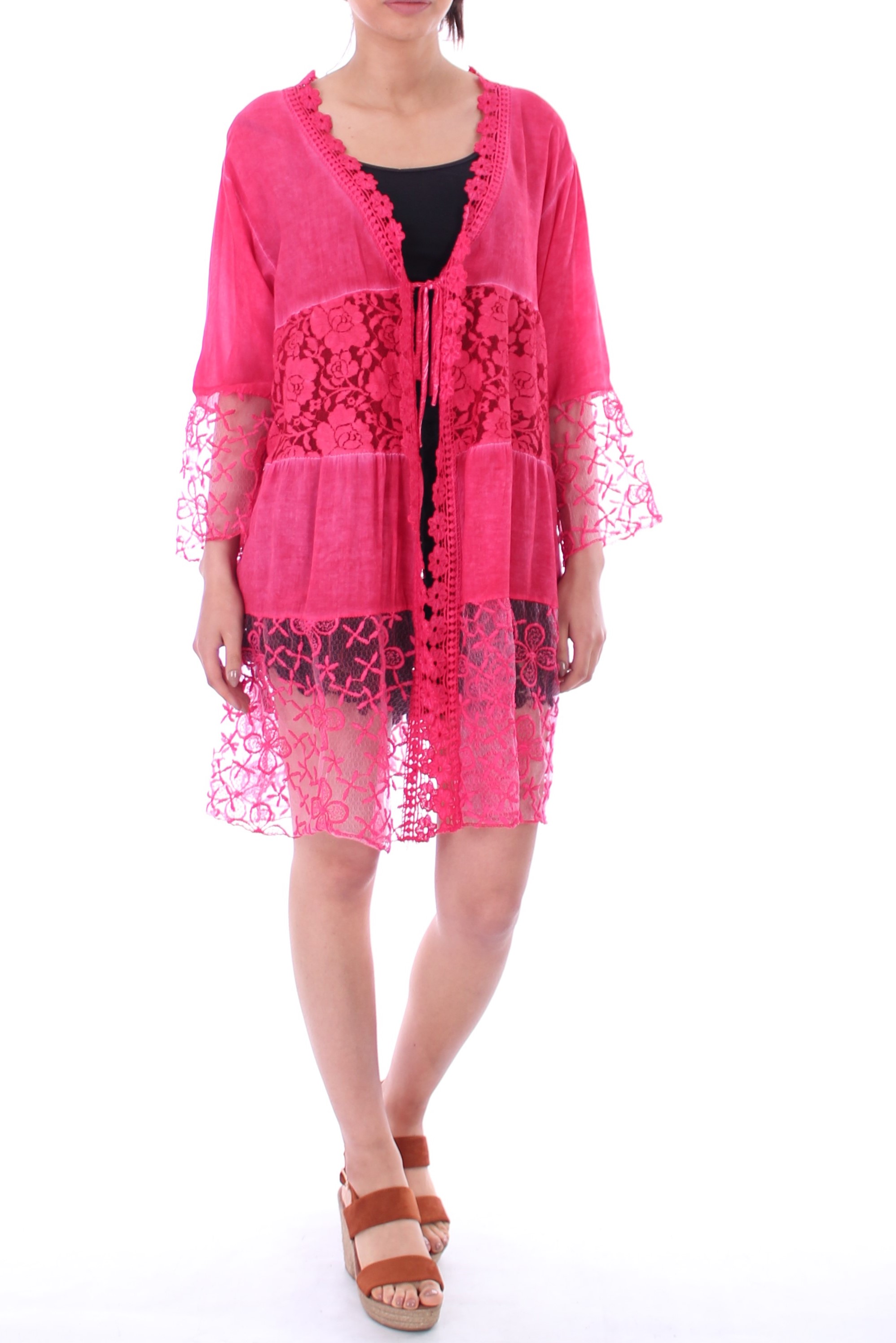 VEST EMPIECEMENT LACE 0011 FUSHIA BOHEME www