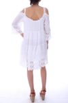 ROBE EMPIECEMENT DENTELLE 0012 BLANC - BOHEME