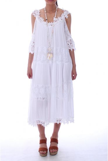 DRESS EMPIECEMENT LACE 0013 BLANC - BOHEME