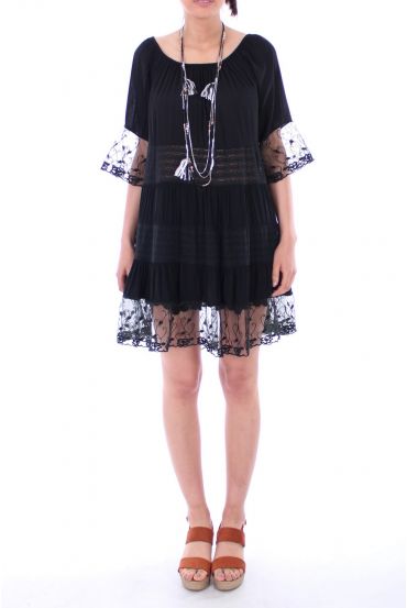 TUNIC DRESS LACE 0053 NOIR - BOHEME