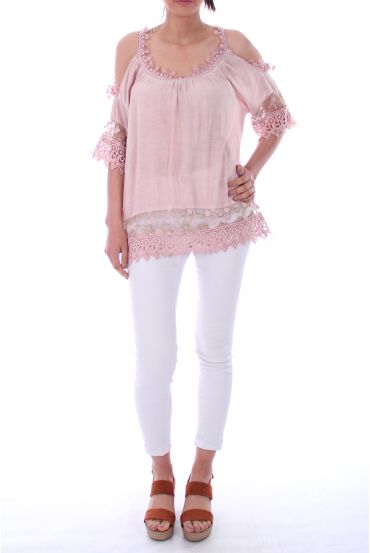 TUNIC LACE GOLDEN 0042 PINK - BOHEME