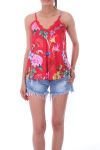 CAMISOLA FLORAL 0103 ROJO