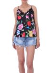 CAMISOLA FLORAL 0103 NEGRO