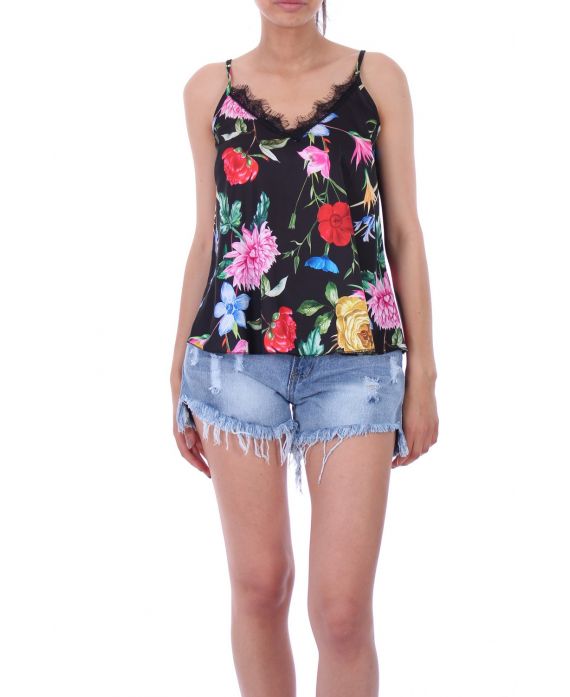 CAMISOLE FLORAL 0103 BLACK