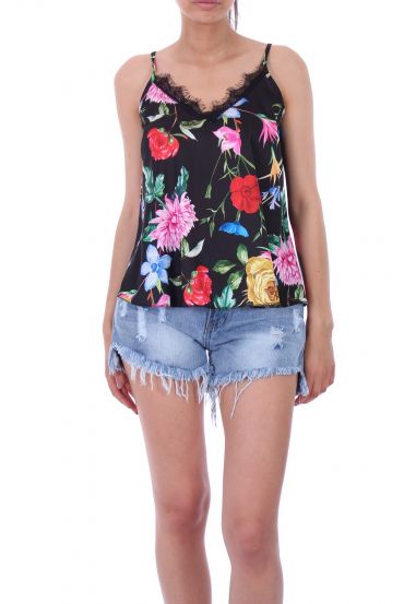 CAMISOLA FLORAL 0103 NEGRO