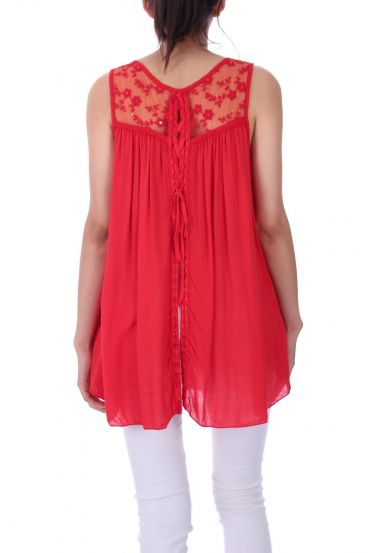 TOP SCHIENA IN PIZZO 0062 ROSSO