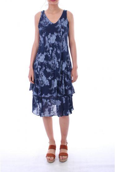 ROBE IMPRIMEE 0069 BLEU