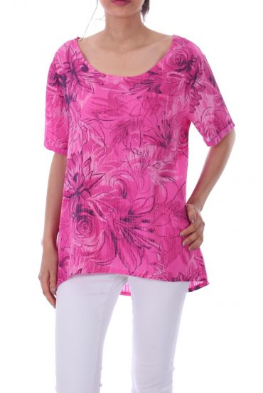 TOP IMPRIME POCHE 0071 FUSHIA