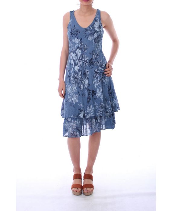 ROBE IMPRIMEE 0072 BLEU