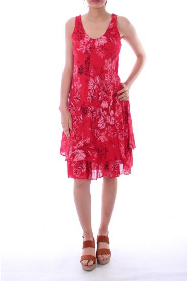 ROBE IMPRIMEE 0072 ROUGE