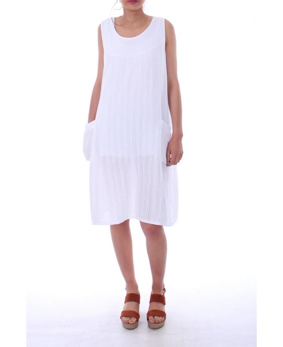 ROBE EN LIN 0073 BLANC