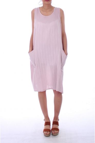 LINEN DRESS 0073 ROSE