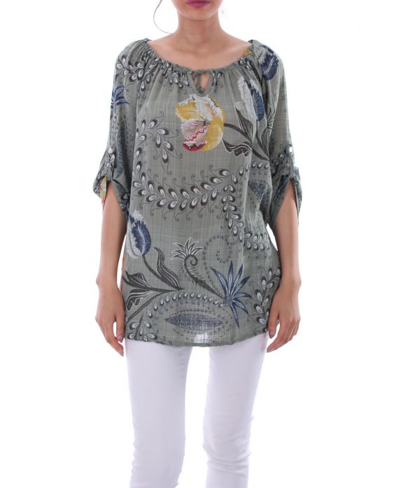 TUNIC PRINTED 0084 MILITARY GREEN