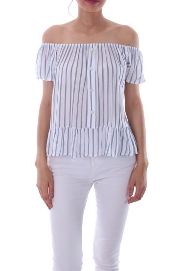 TOP RAYE SPALLE 0099 BIANCO