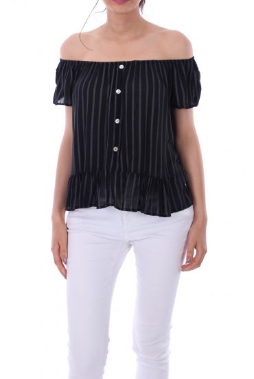 TOP RAYE SPALLE 0099 NERO