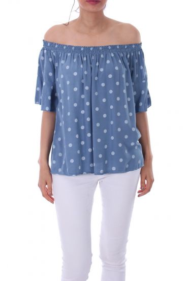 TOP PISELLO SPALLE 0100 BLU