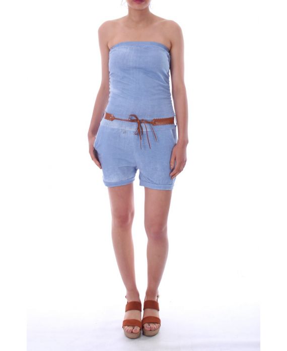 COMBINAISON SHORTS 0101 BLEU CLAIR