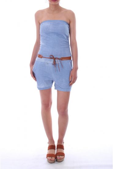 COMBINAISON SHORTS 0101 BLEU CLAIR